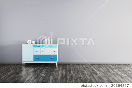 Interior of a room with cabinet 3d render 20864837
