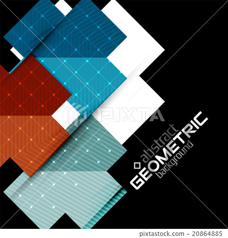 Colorful geometric shapes with texture on black Colorful geometric shapes with texture on black 20864885