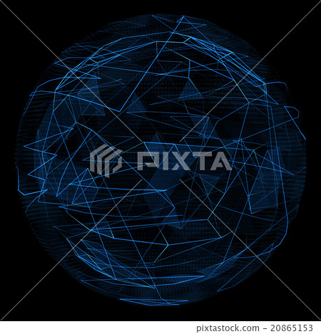 Abstract globe glow blue line. 20865153