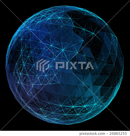 Abstract blue network globe. Technology concept of 20865255