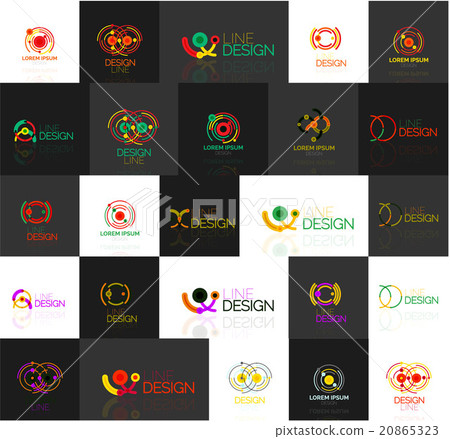 Outline swirl and circle minimal abstract Outline swirl and circle minimal abstract 20865323