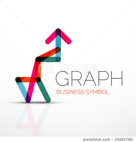 Abstract logo idea, linear chart or graph Abstract logo idea, linear chart or graph 20865760