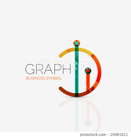 Abstract logo idea, linear chart or graph 20865821
