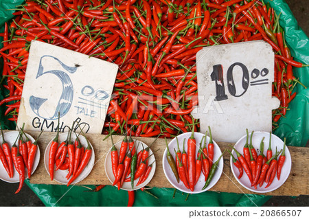 In the market of chicken, Philippines, Manila in the store piled in a stack 20866507