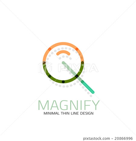 Vector thin line design logo magnifying glass Vector thin line design logo magnifying glass 20866996