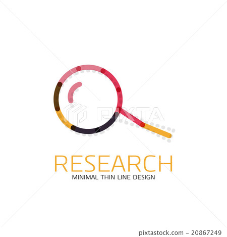 Vector thin line design logo magnifying glass 20867249
