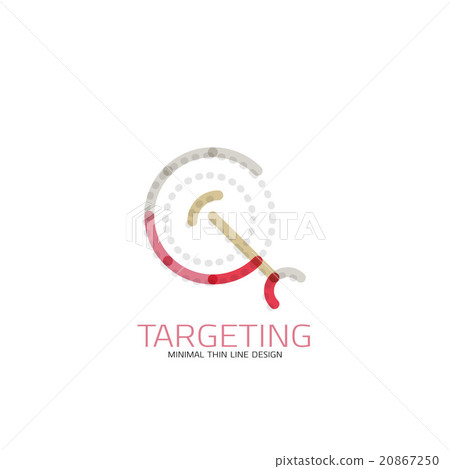Vector thin line design logo magnifying glass 20867250