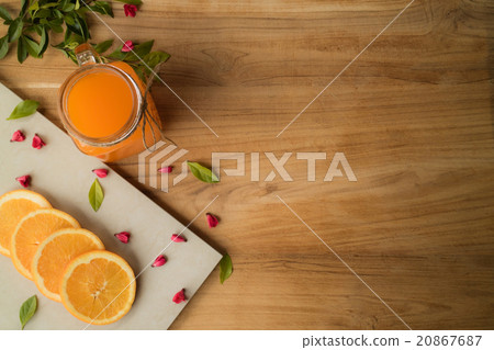 top view healthy orange juice 20867687