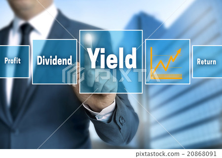 yield touchscreen is operated by businessman yield touchscreen is operated by businessman 20868091