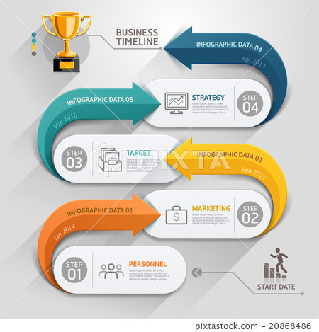 Modern arrow business timeline template. 20868486