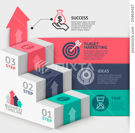 3d business staircase diagram template.  20868487