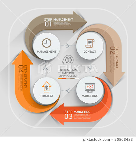 Modern arrow business plans element template. 20868488