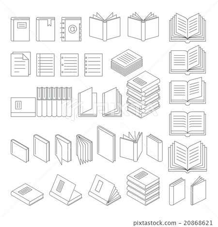 Book line icons set. Vector Illustration. - Stock Illustration ...