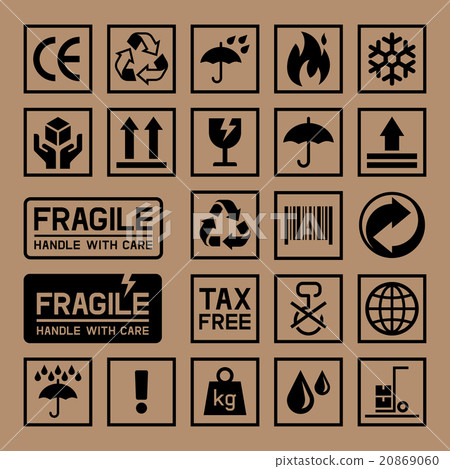 Carton Cardboard Box Icons. Vector illustration. 20869060