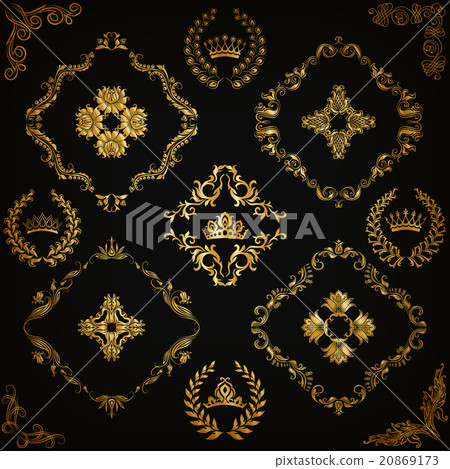 Set of vector damask ornaments. 20869173