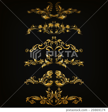 Set of vector damask ornaments. 20869174