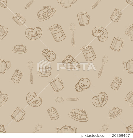 Seamless Pattern with Sweets and Desserts, Vector Seamless Pattern with Sweets and Desserts, Vector 20869467
