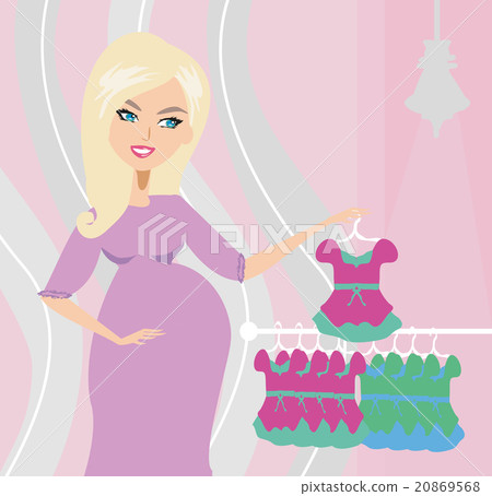 pregnant woman on shopping for her new baby 20869568