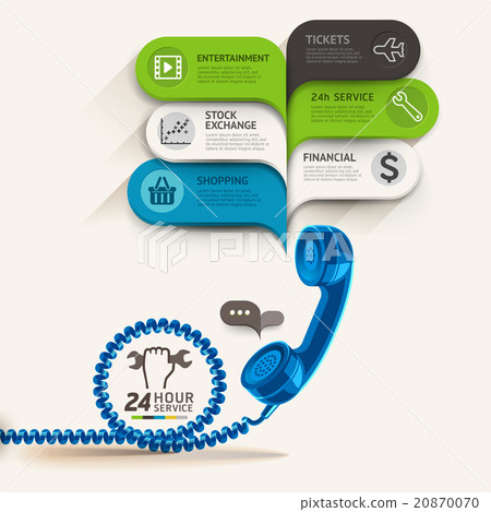 Business service and telephone with bubble speech. 20870070