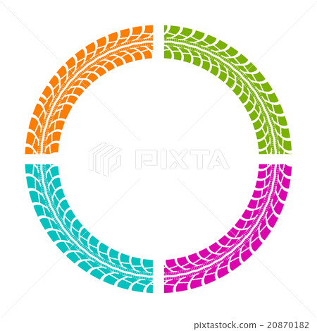 Tire tracks vector 20870182