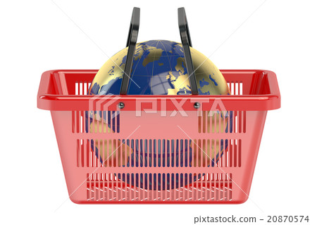 Shopping basket with globe 20870574