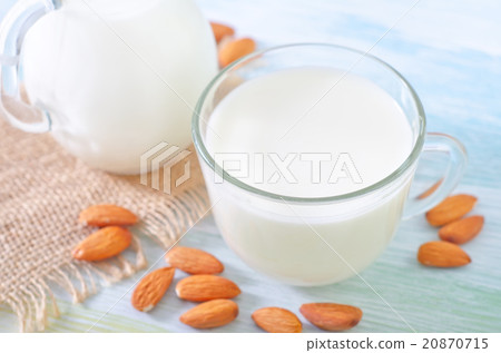 milk with almond milk with almond 20870715