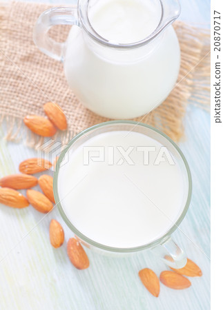 milk with almond milk with almond 20870717
