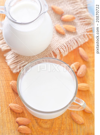 milk with almond milk with almond 20870722
