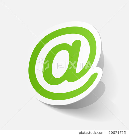 Realistic paper sticker: e mail sign 20871735