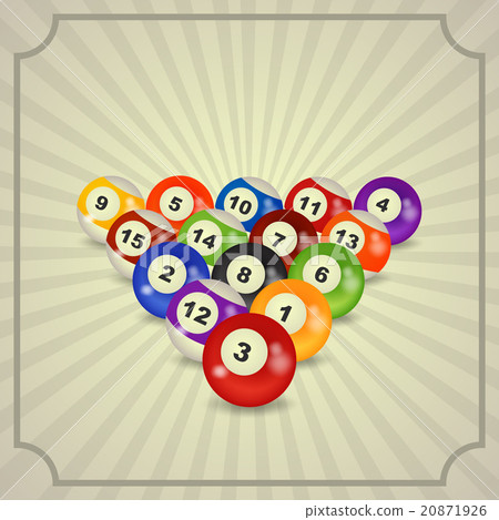 set of billiard balls, billiards, American 20871926