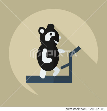 Flat modern design with shadow icons panda athlete - Stock Illustration ...