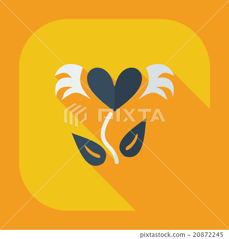 Flat modern design with shadow icons love tree 20872245