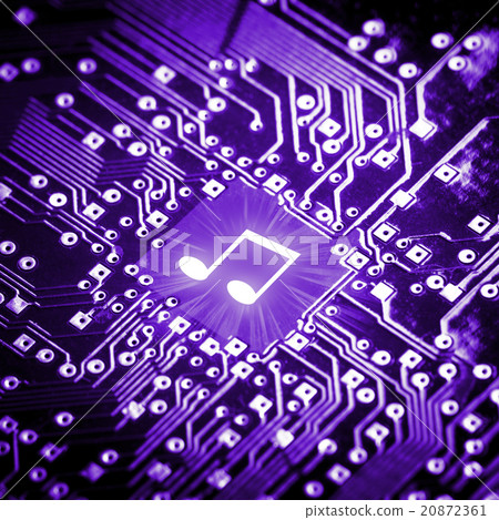 Music note on computer chip Music note on computer chip 20872361