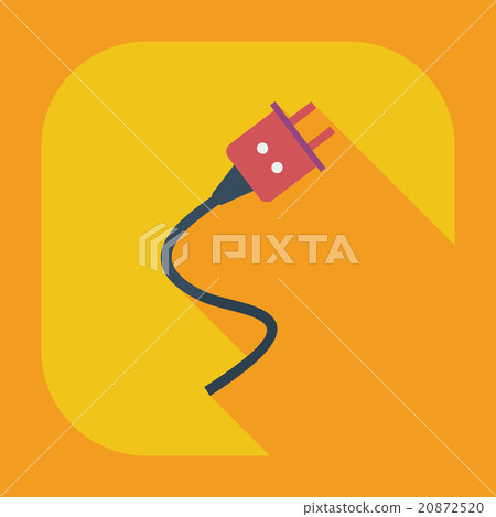 Flat modern design with shadow icons plug 20872520