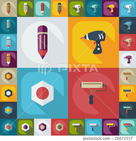 Flat concept, set modern design with shadow - Stock Illustration ...
