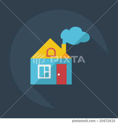 Flat modern design with shadow icons house - Stock Illustration ...