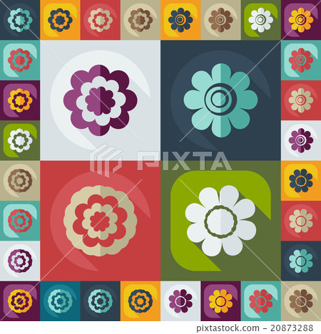 Flat modern design with shadow icon flower 20873288