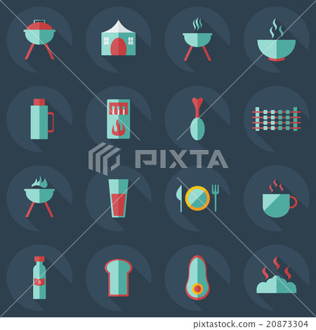 Flat concept, set modern design with shadow - Stock Illustration ...