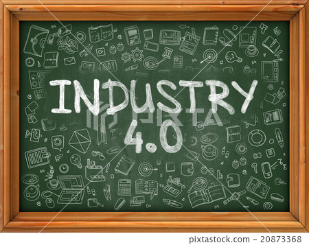 Industry 4.0 - Hand Drawn on Green Chalkboard. 20873368