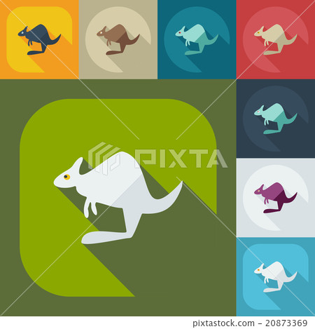 Flat modern design with shadow icons kangaroo Flat modern design with shadow icons kangaroo 20873369