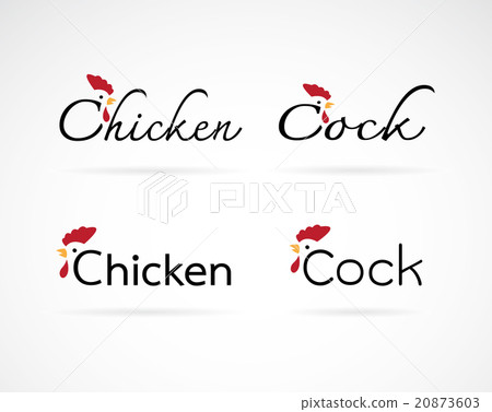 Vector design chicken and cock is text  20873603