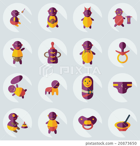 Flat concept, set modern design with shadow Babes 20873650
