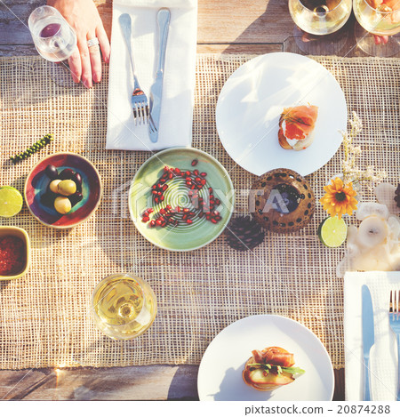 Food Beverage Dining Holiday Hanging out Togetherness Concept Food Beverage Dining Holiday Hanging out Togetherness Concept 20874288