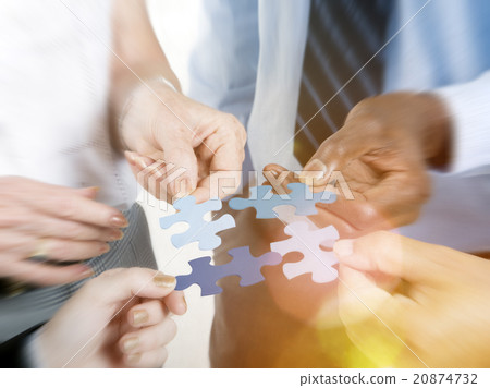 Business Connection Corporate Team Jigsaw Puzzle Concept Business Connection Corporate Team Jigsaw Puzzle Concept 20874732