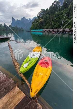 Canoe in a beautiful mountains lake 20877965