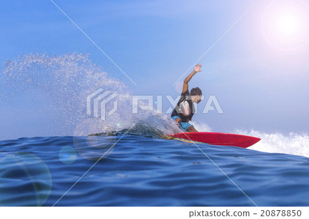 Surfer on Amazing Blue Wave 20878850