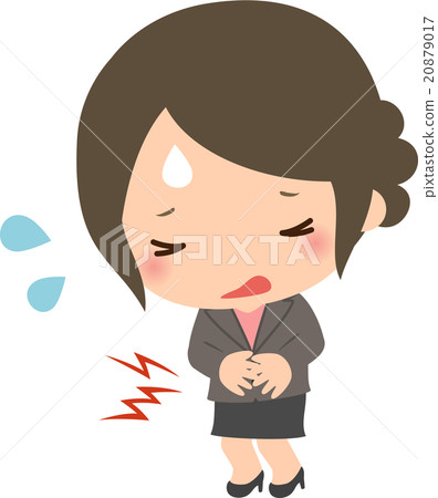 一名年輕女子患有腹痛 一名年輕女子患有腹痛 20879017
