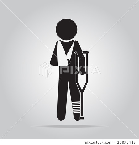 Injury man sign icon - Stock Illustration [20879413] - PIXTA