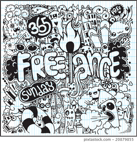 Hand Drawn of freelance life style 20879855
