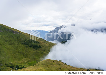 The Grossglockner mountains in foggy weather The Grossglockner mountains in foggy weather 20882891